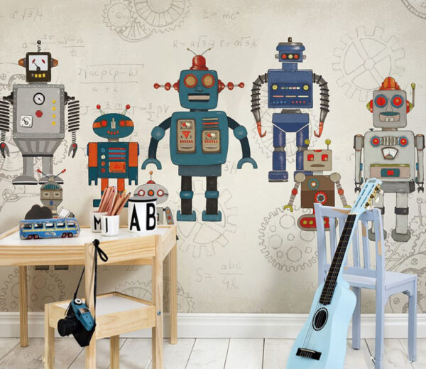 Dessin animé d'un robot Papier peint Dessin animé d'un robot
