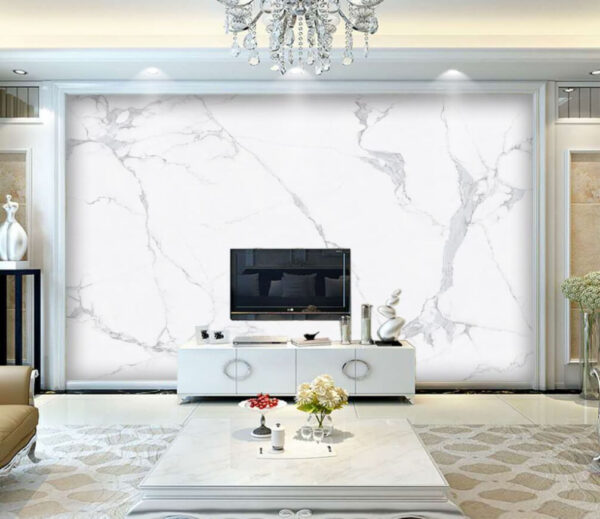 Papier peint Motif de marbre blanc avec veines