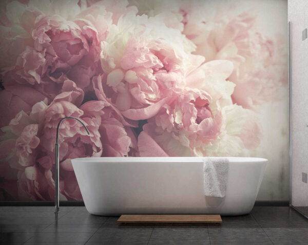 Bouquet de fleurs roses et blanches Papier peint Bouquet de fleurs roses et blanches