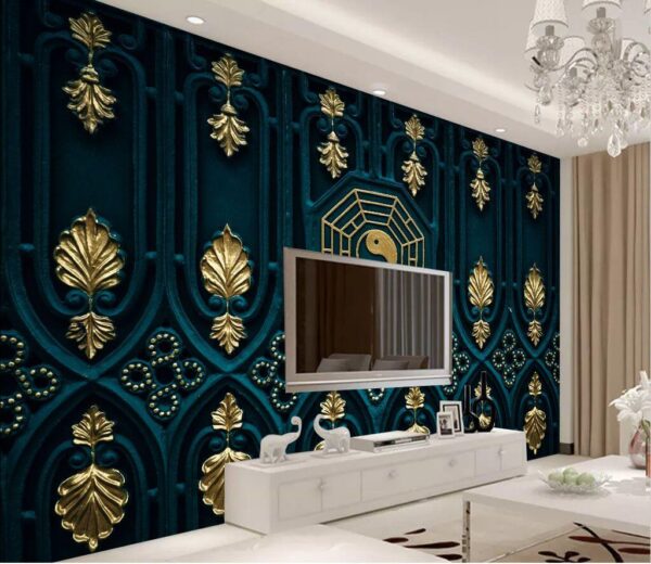 Papier peint Papier peint Motifs élégants sur une surface sombre (UGS : u44418)