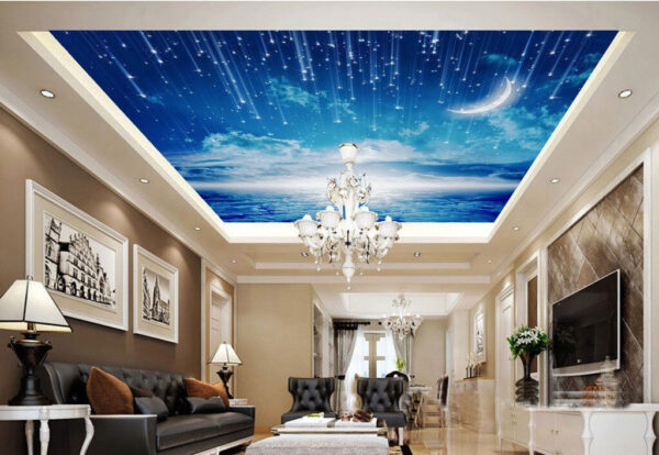 Lune et étoiles dans le ciel Papier peint Lune et étoiles dans le ciel