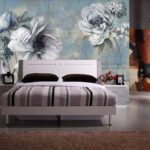 Papier peint Peinture de fleurs et de notes