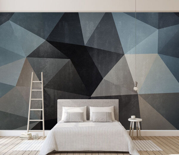 Motif triangulaire noir et gris Papier peint Motif triangulaire noir et gris