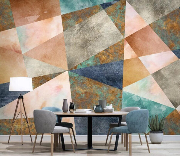 Motif géométrique avec des couleurs texturées Papier peint Motif géométrique avec des couleurs texturées