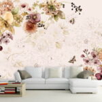Papier peint Fleurs délicates aux couleurs douces et pastel