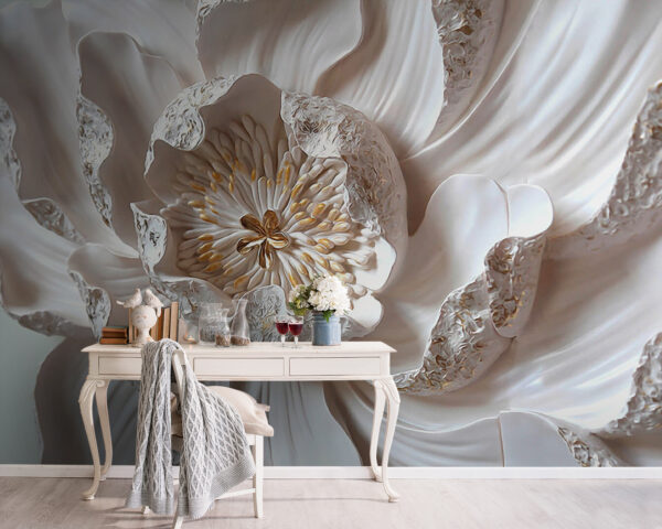 Papier peint Pétales délicats aux teintes douces