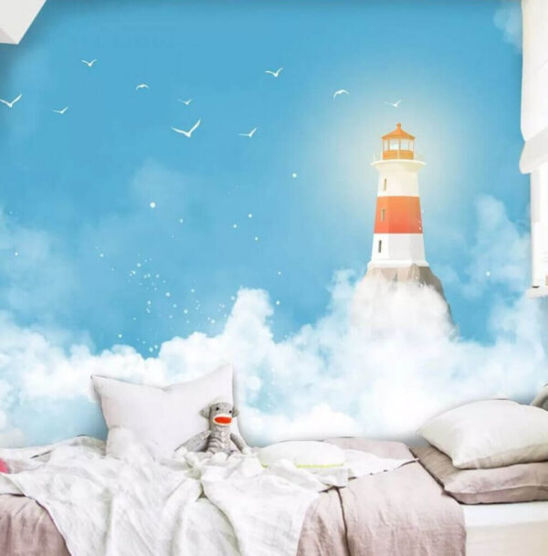 Phare dans les nuages Papier peint Phare dans les nuages