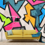 Papier peint Triangle jaune et noir