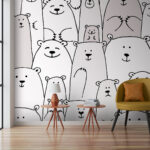 Papier peint Groupe d'ours blancs