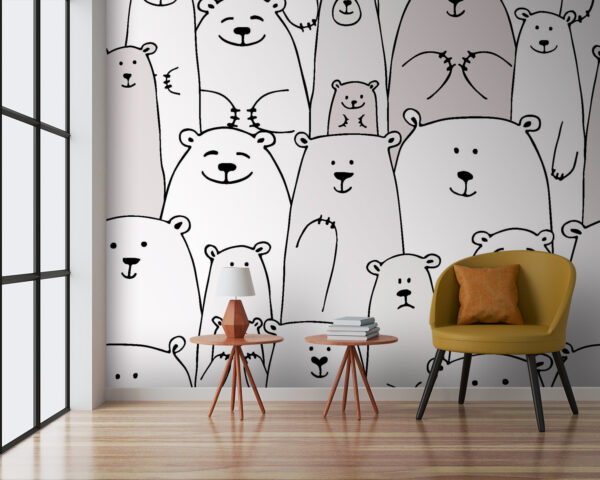 Groupe d'ours blancs Papier peint Groupe d'ours blancs