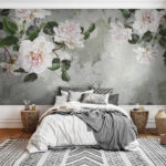 Papier peint Roses élégantes sur fond texturé