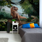 Papier peint Dinosaure dans la jungle