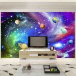 Papier peint Planètes dans le ciel avec des étoiles
