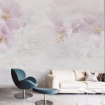 Papier peint Fleurs délicates dans des tons pastel doux