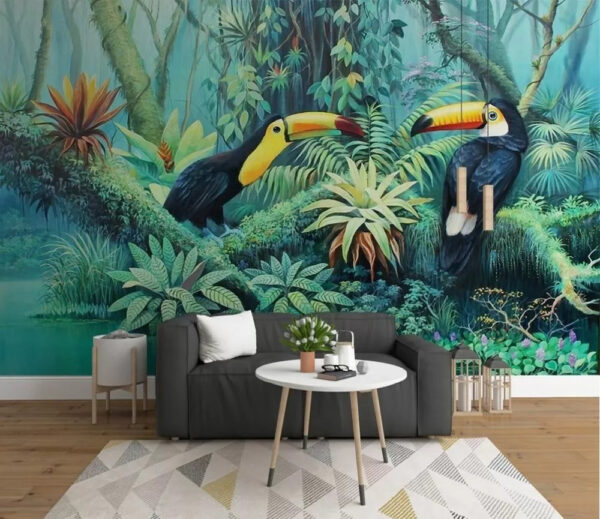 Toucans dans un sanctuaire de la jungle Papier peint Toucans dans un sanctuaire de la jungle