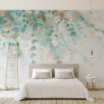Papier peint Tache bleue sur une surface blanche