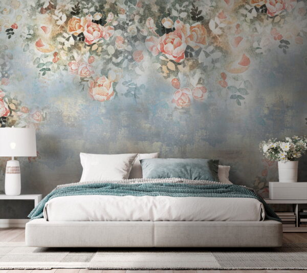 Peinture de fleurs et de feuilles Papier peint Peinture de fleurs et de feuilles