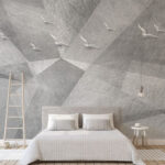 Papier peint Groupe d'oiseaux volant dans le ciel