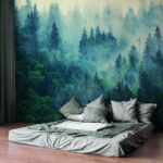 Papier peint Groupe d'arbres dans le brouillard