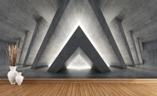 Pièce à structure triangulaire Papier peint Pièce à structure triangulaire