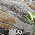 Papier peint Couches de roches naturelles avec des tons de terre.