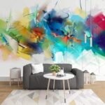 Papier peint Peinture colorée de fleurs