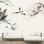 Papier peint Oiseau assis sur un rocher
