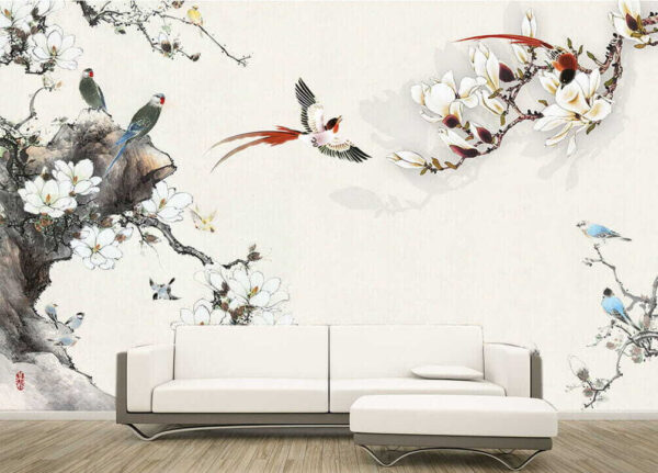 Oiseau assis sur un rocher Papier peint Oiseau assis sur un rocher