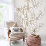 Papier peint Art mural floral élégant en pleine floraison