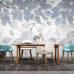 Papier peint Feuilles sereines sur un fond subtil