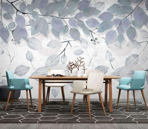 Feuilles sereines sur un fond subtil Papier peint Feuilles sereines sur un fond subtil