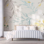 Papier peint Feuilles douces aux couleurs tendres