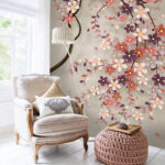 Papier peint Arbre avec des fleurs