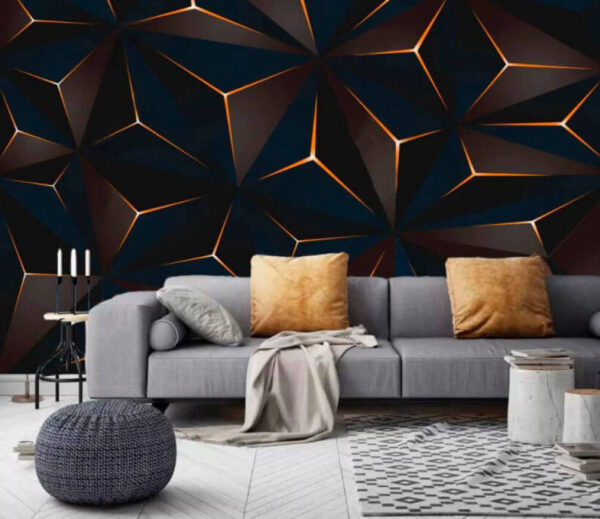Triangles noirs et orange Papier peint Triangles noirs et orange