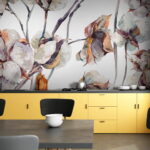 Papier peint Motif de fleurs en coton