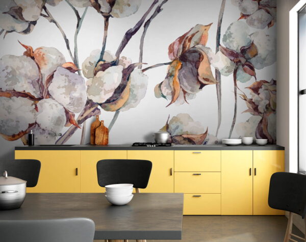 Motif de fleurs en coton Papier peint Motif de fleurs en coton