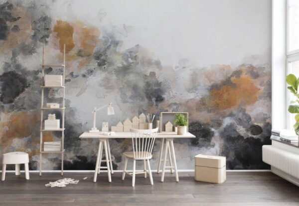 Peinture d'un nuage de couleurs noires et brunes Papier peint Peinture d'un nuage de couleurs noires et brunes
