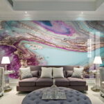Papier peint Tourbillons abstraits de couleurs vives
