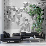 Papier peint Cube blanc sur une surface blanche