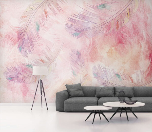 Plumes douces sur fond pastel Papier peint Plumes douces sur fond pastel