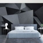 Papier peint Groupe de triangles noirs et gris