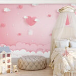 Papier peint Objet rose en forme de cœur