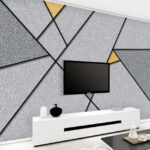 Papier peint Triangle gris et jaune
