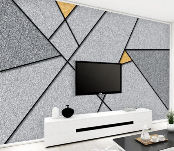 Triangle gris et jaune Papier peint Triangle gris et jaune