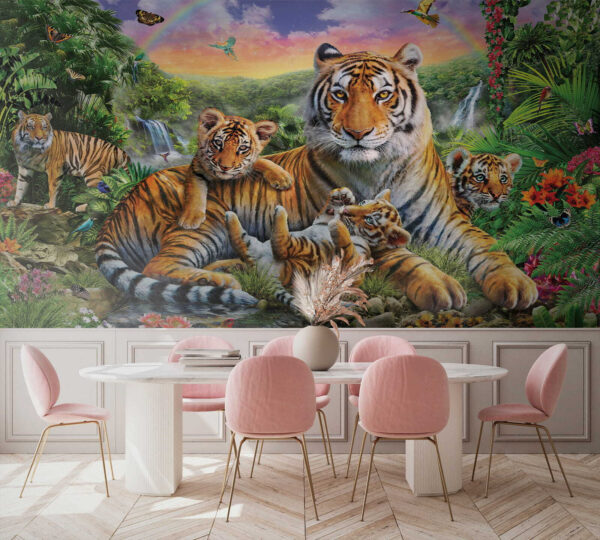 Tigre dans la jungle Papier peint Tigre dans la jungle