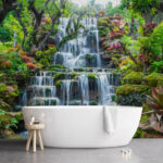 Papier peint Cascade dans un jardin