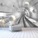 Papier peint Boule blanche sur une surface blanche