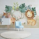 Papier peint Groupe d'animaux avec des couronnes