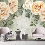 Papier peint Roses élégantes sur fond texturé