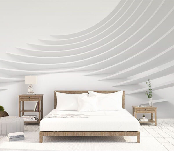 Etagère blanche dans une pièce Papier peint Etagère blanche dans une pièce